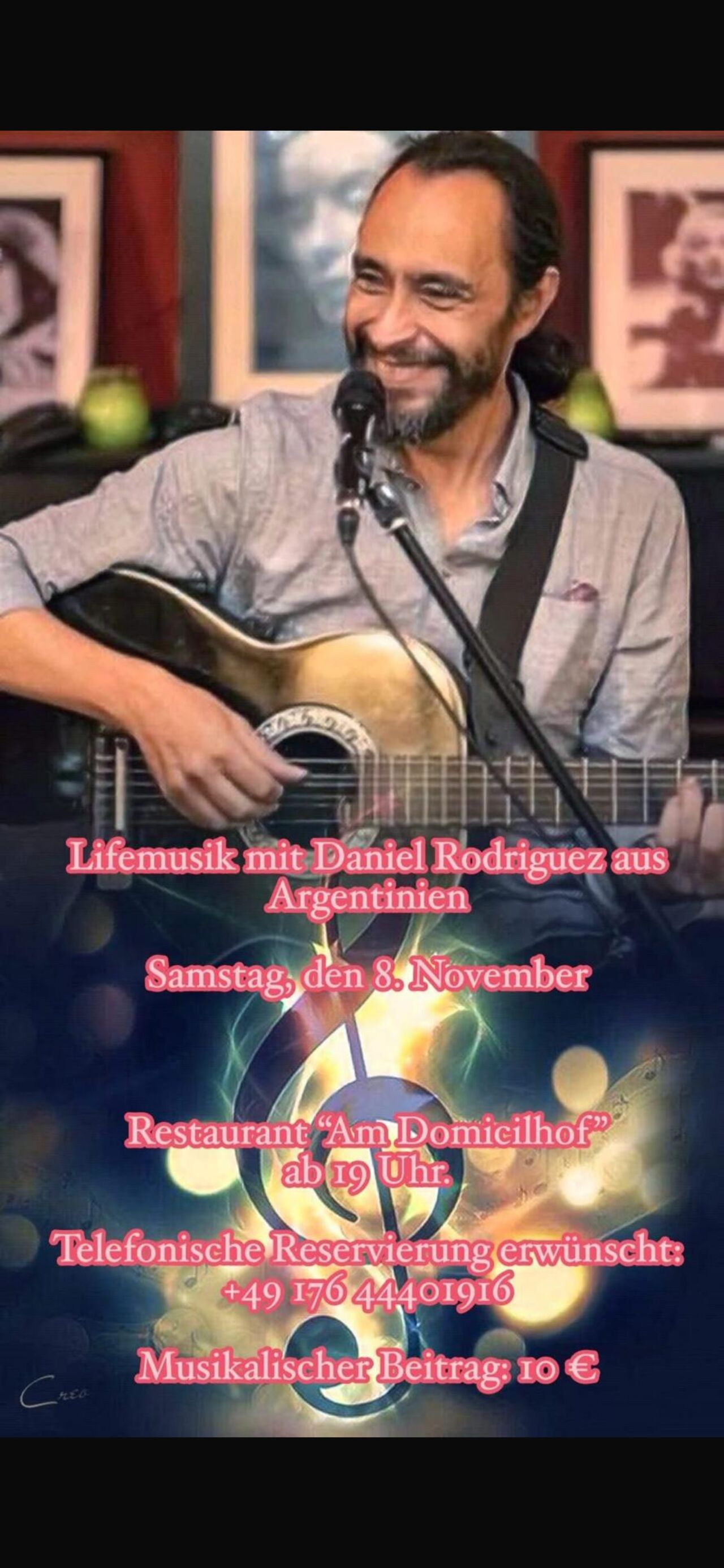 Live Musik mit Daniel Rodriguez am 08.11 ab 19.00 Uhr