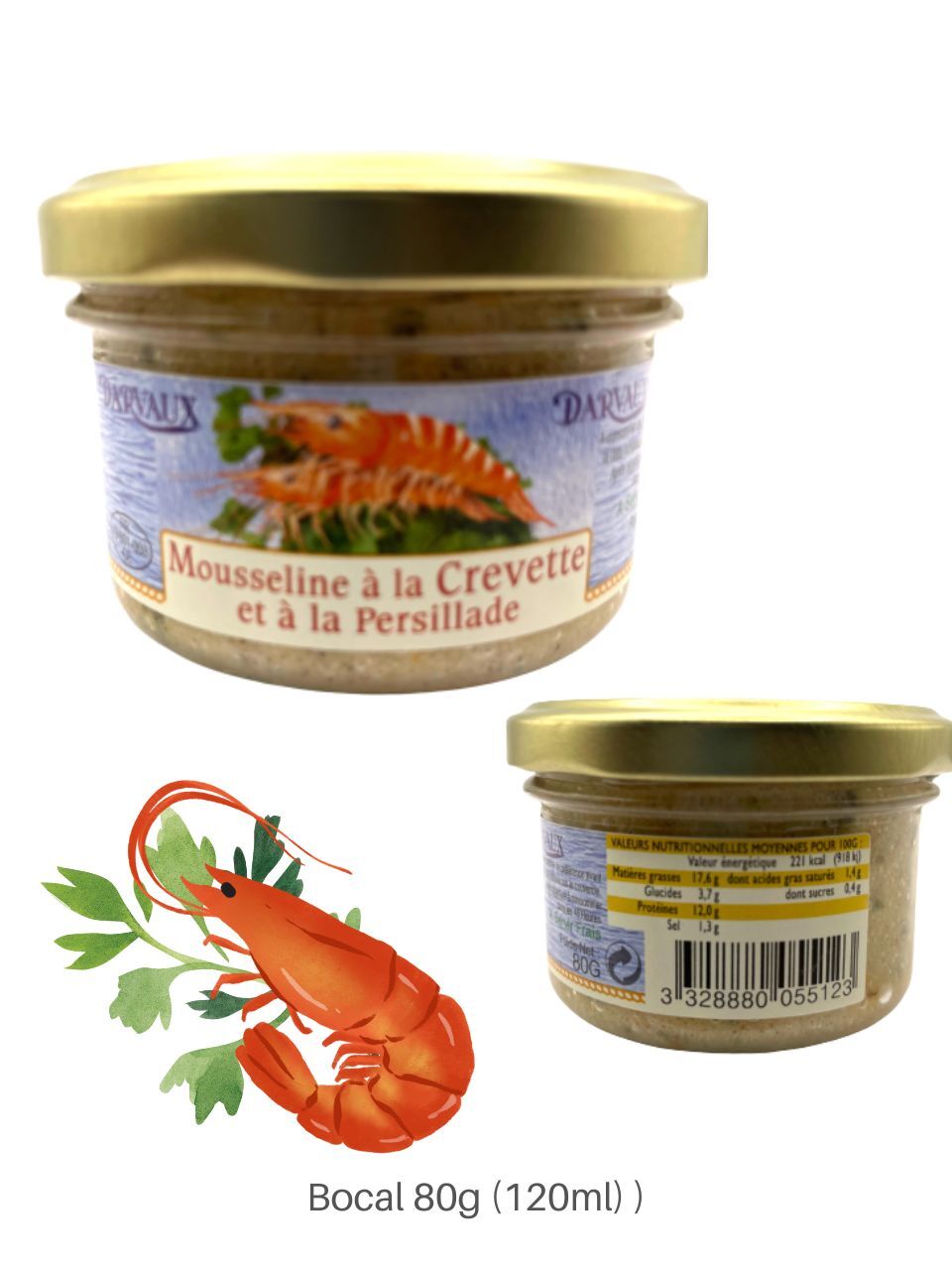 MOUSSELINE à la CREVETTE et à la Persillade - 80g - 120ml