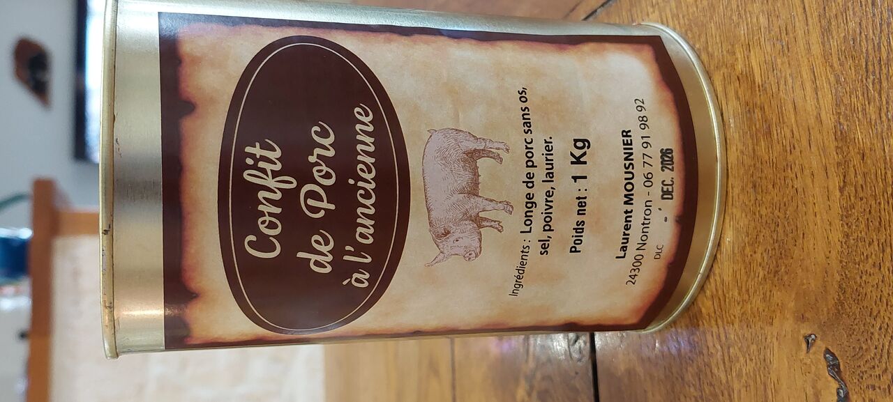 Confit de porc l'ancienne