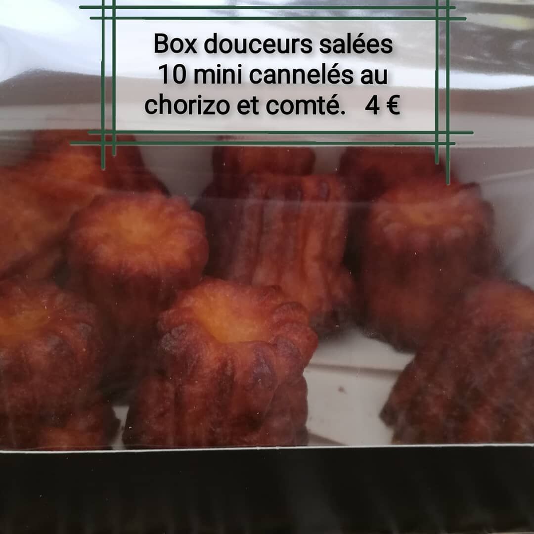 Box douceurs salées du 03 juillet 2021
10 mini-cannelés au chorizo et comté 