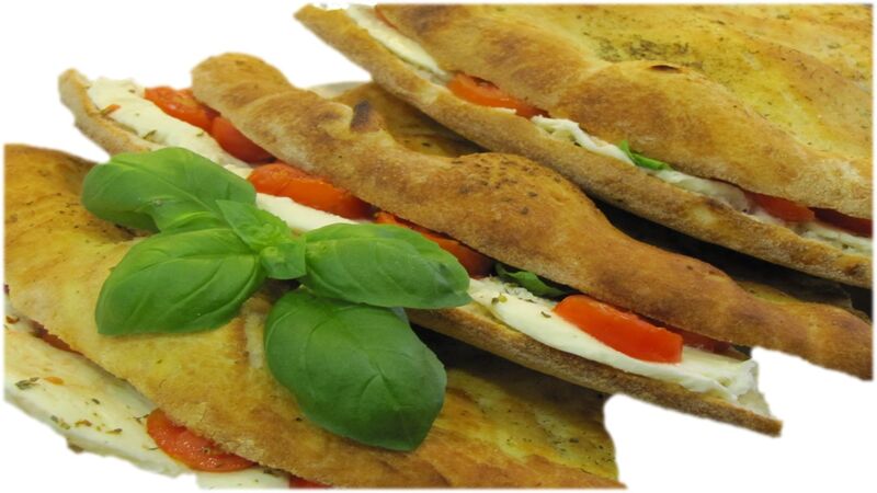 Teigbrote mit Tomaten, Mozzarella
Teigbrote mit Rucola und Parmaschinken