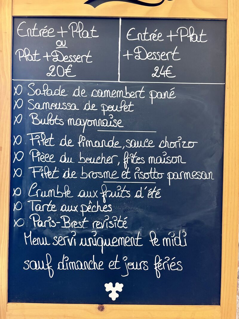 Menu du midi du 29/06 au 04/07