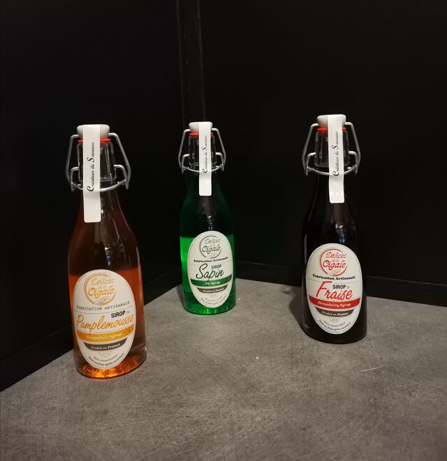 Sirops artisanaux 25cl différents parfums=6.50€ 