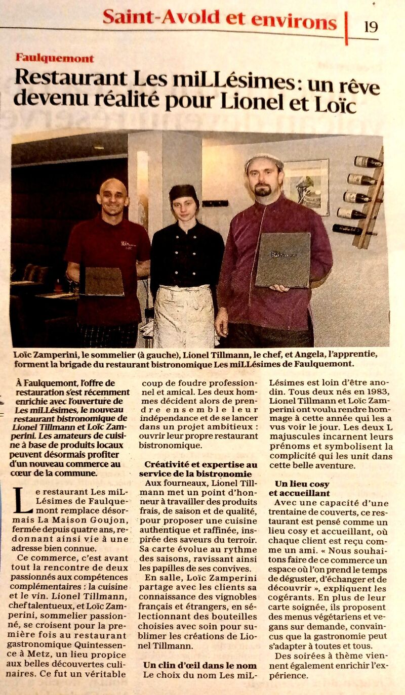 article du 3 novembre 2024 dans le Républicain Lorrain