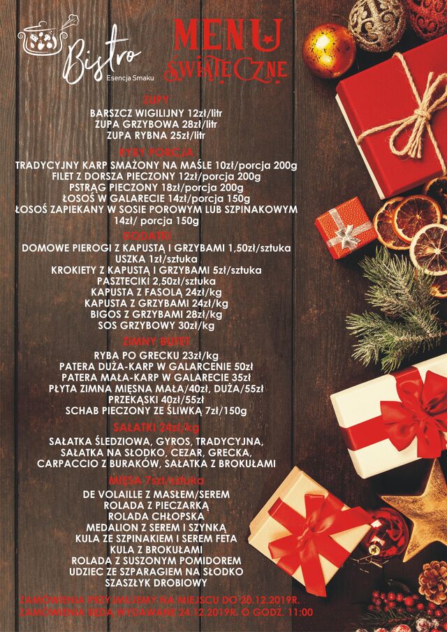 Zapraszamy do składania zamówień na świąteczne dania! :-)