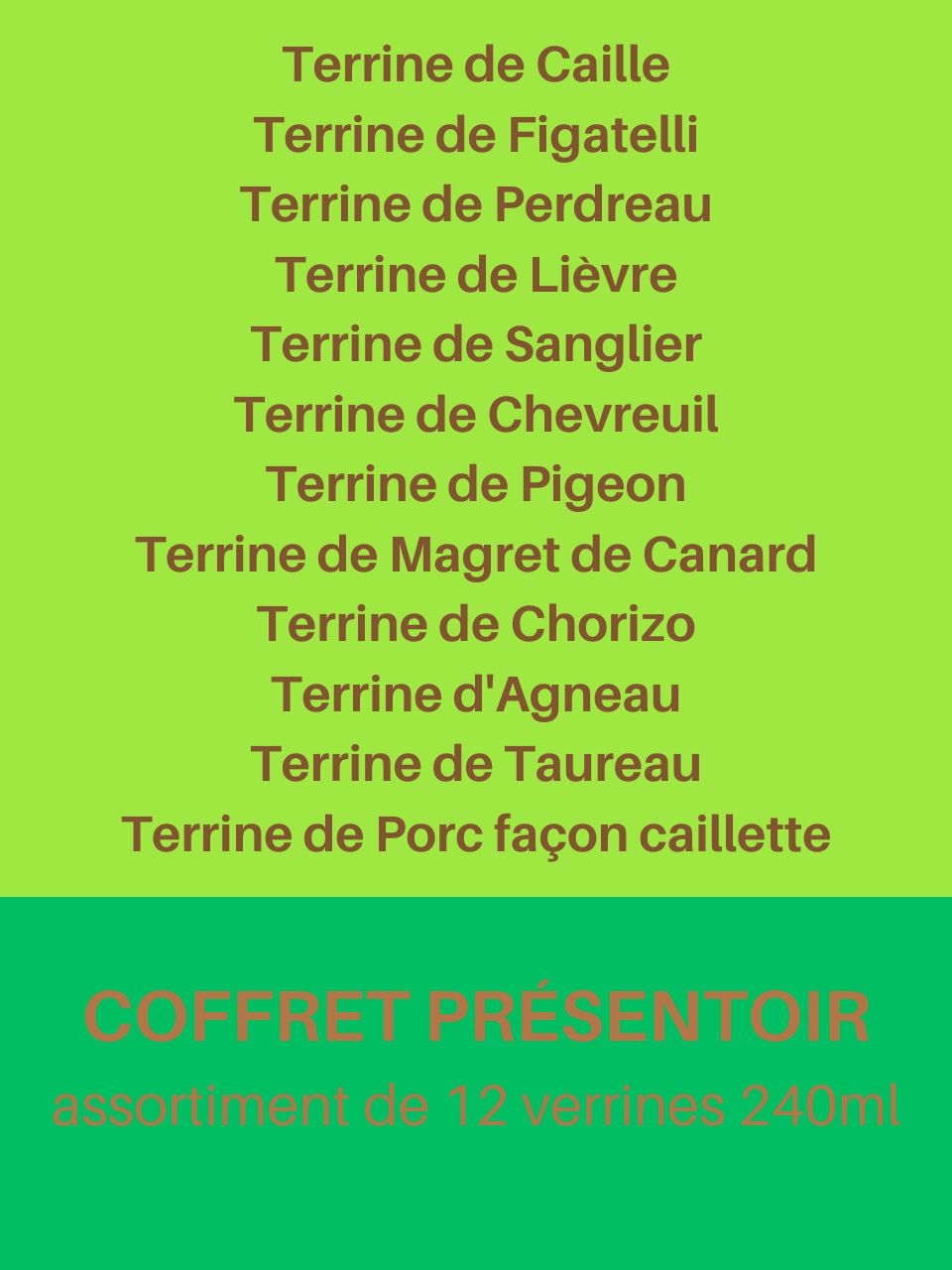 COFFRET PRÉSENTOIR - Assortiment 12 verrines 240ml
