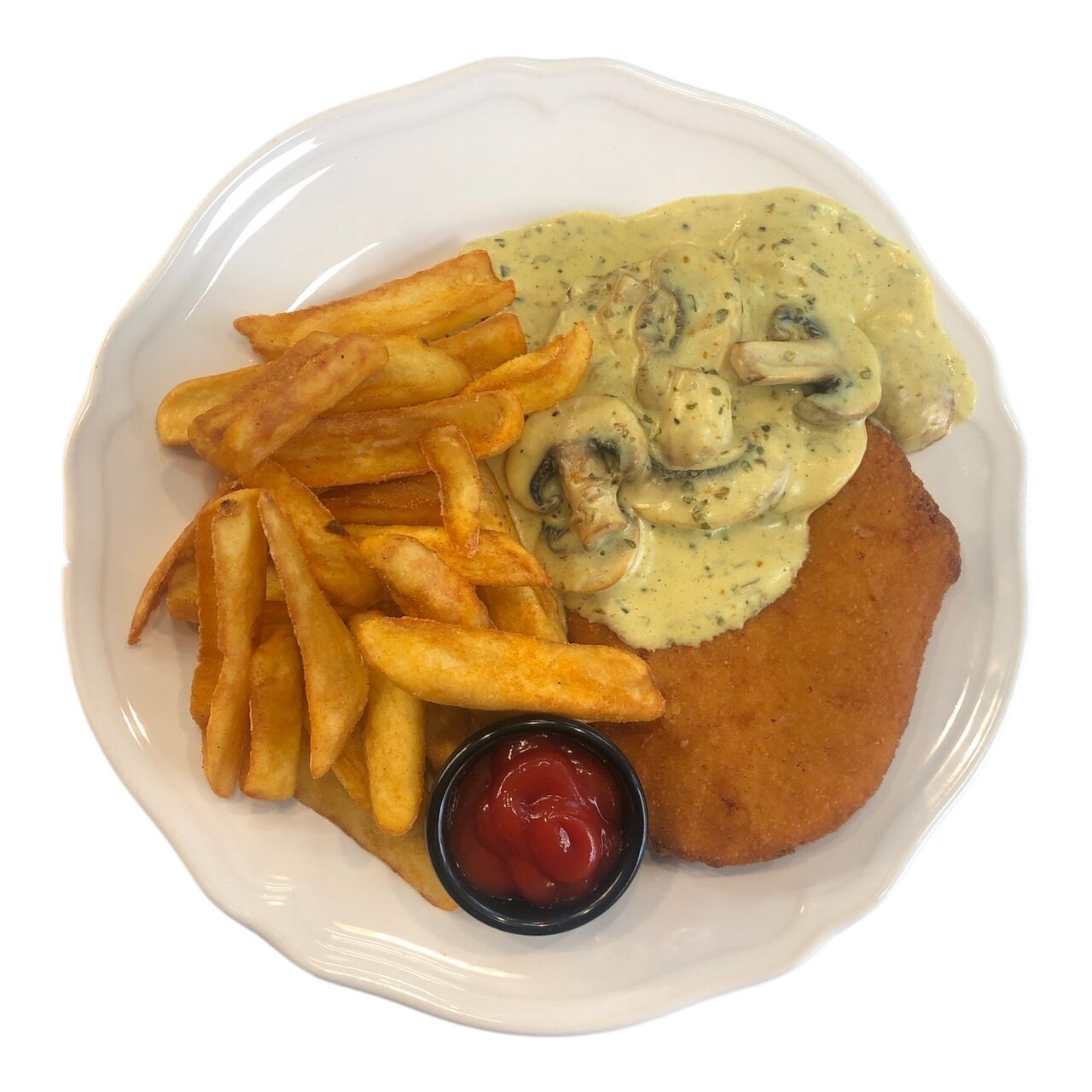 Schnitzel XL und Pommes Frites