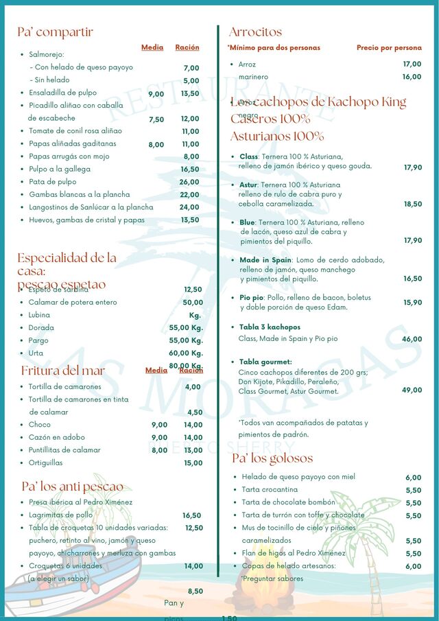 Carta restaurante 