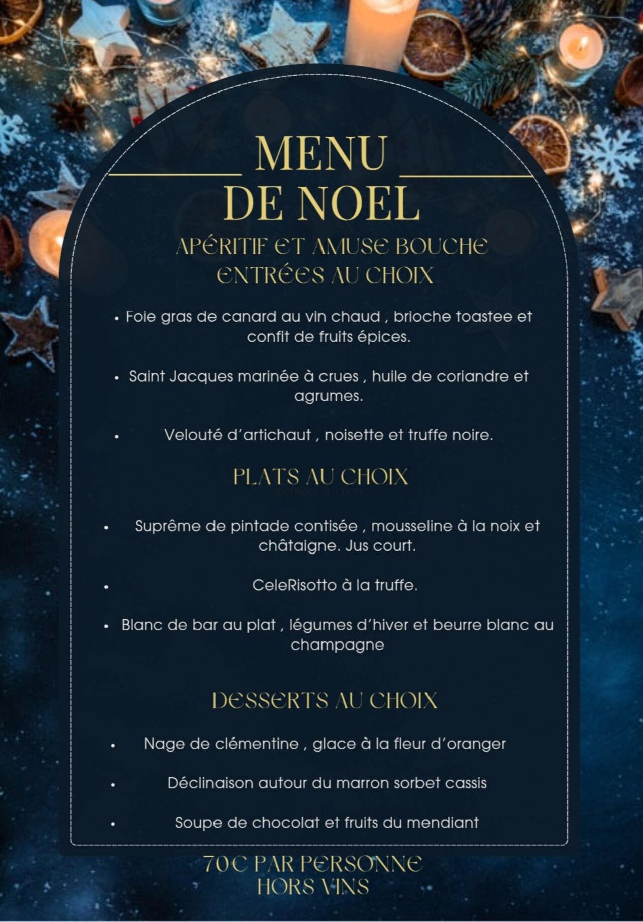MENU DE NOEL 2025