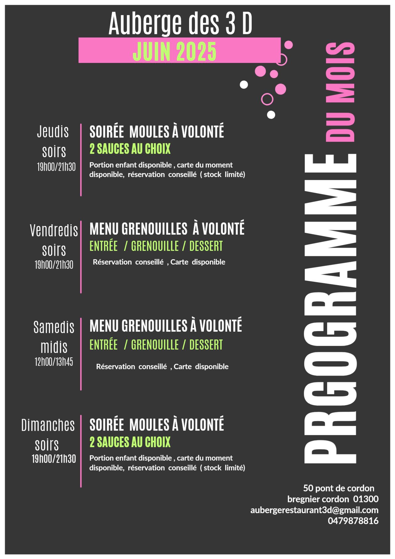 Programme soirée volonté 