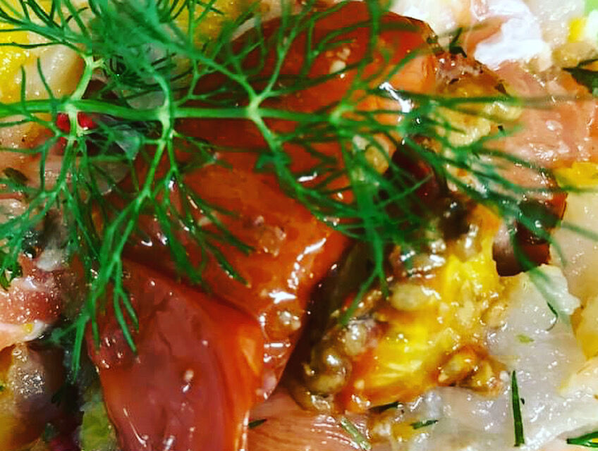 Pièce de saumon laqué a la japonaise 