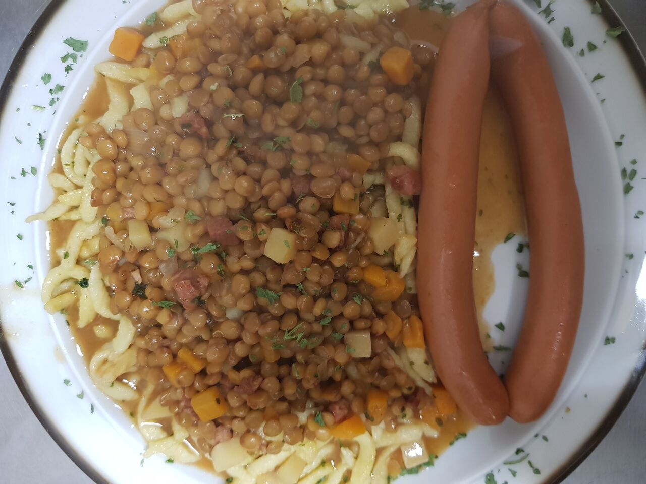 Linsen mit spätzle