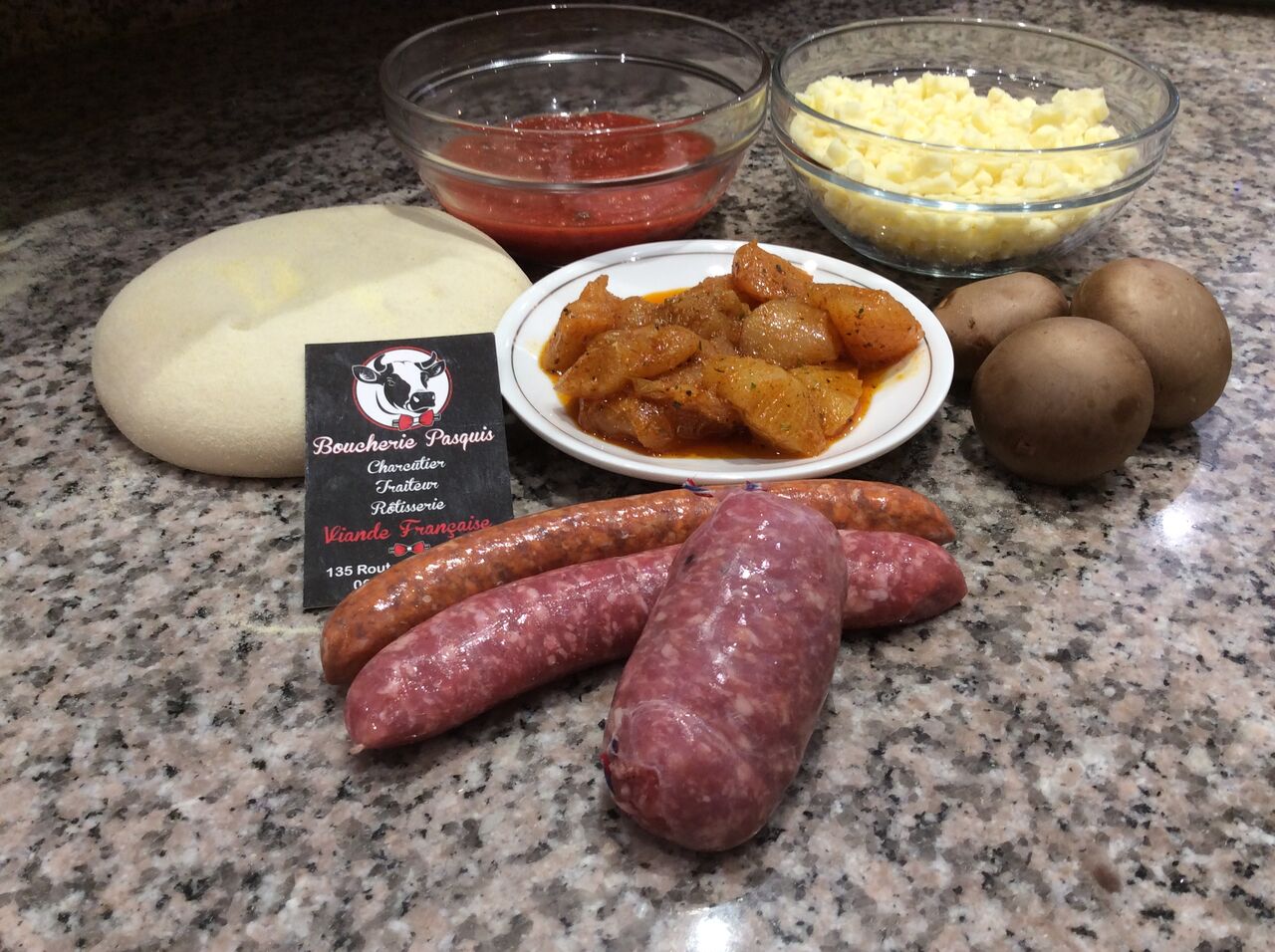 Ingrédients pour la pizza du mois de Mai