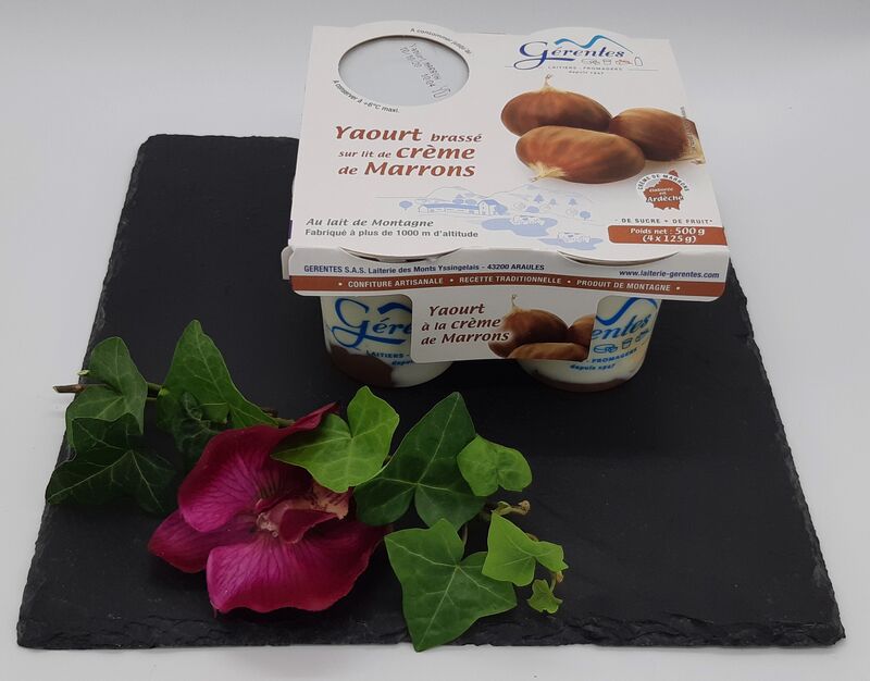yaourt nature avec une crème de marrons