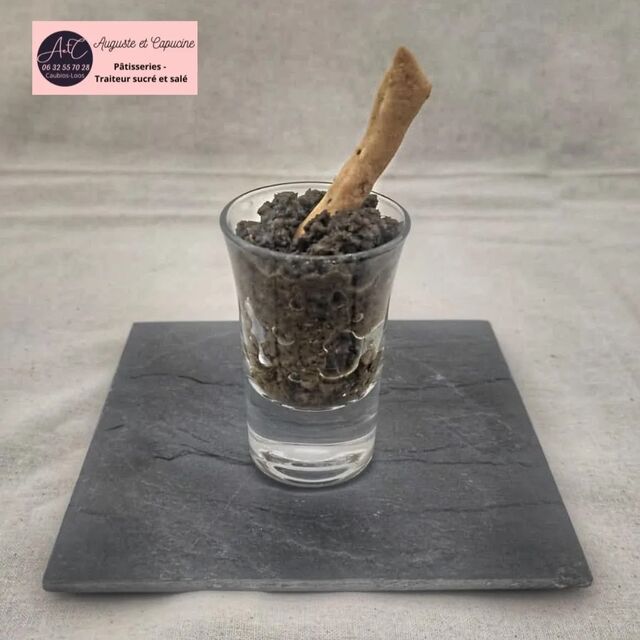 Pot de 50 g de tartinade olivade noire au thym 2,50 €