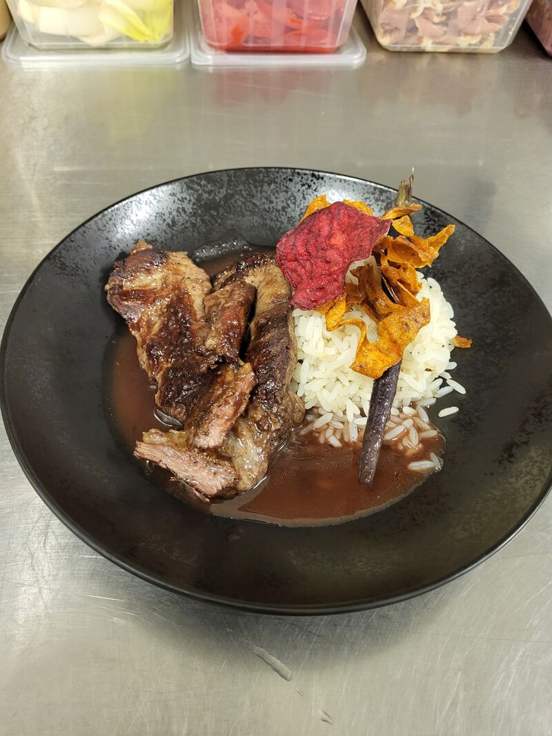 Hampe de porc snackée