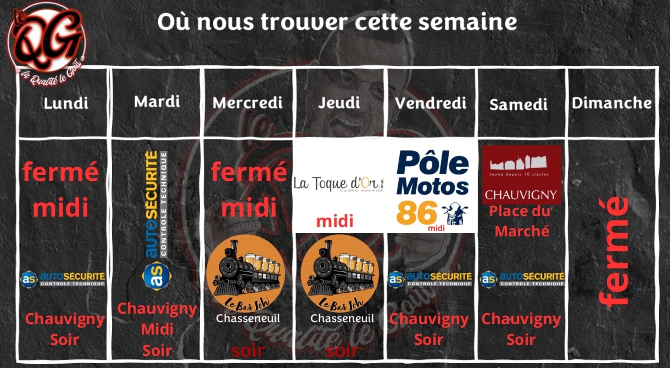 Planning du 16 mars au 21 mars