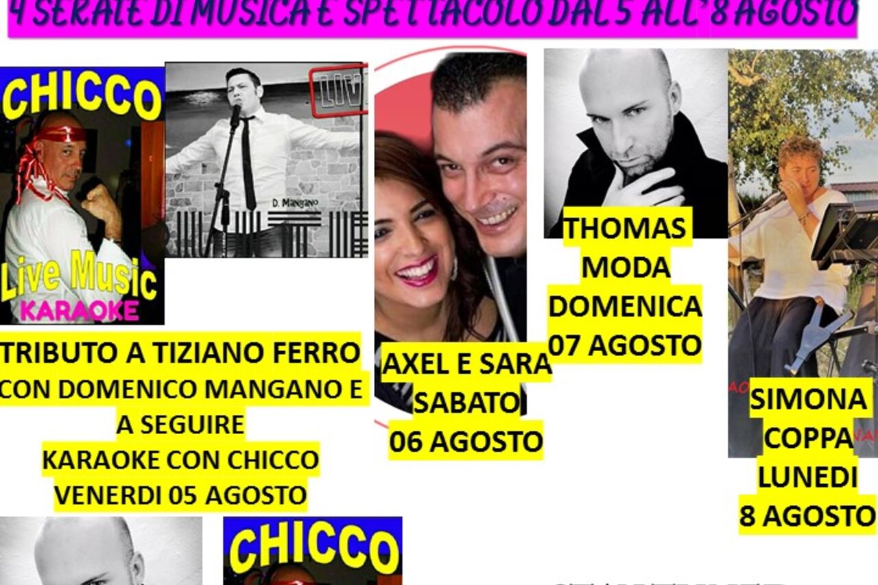 TRATTORIA FRA MI E TI PROGRAMMAZIONE MUSICALE ESTATE 2022