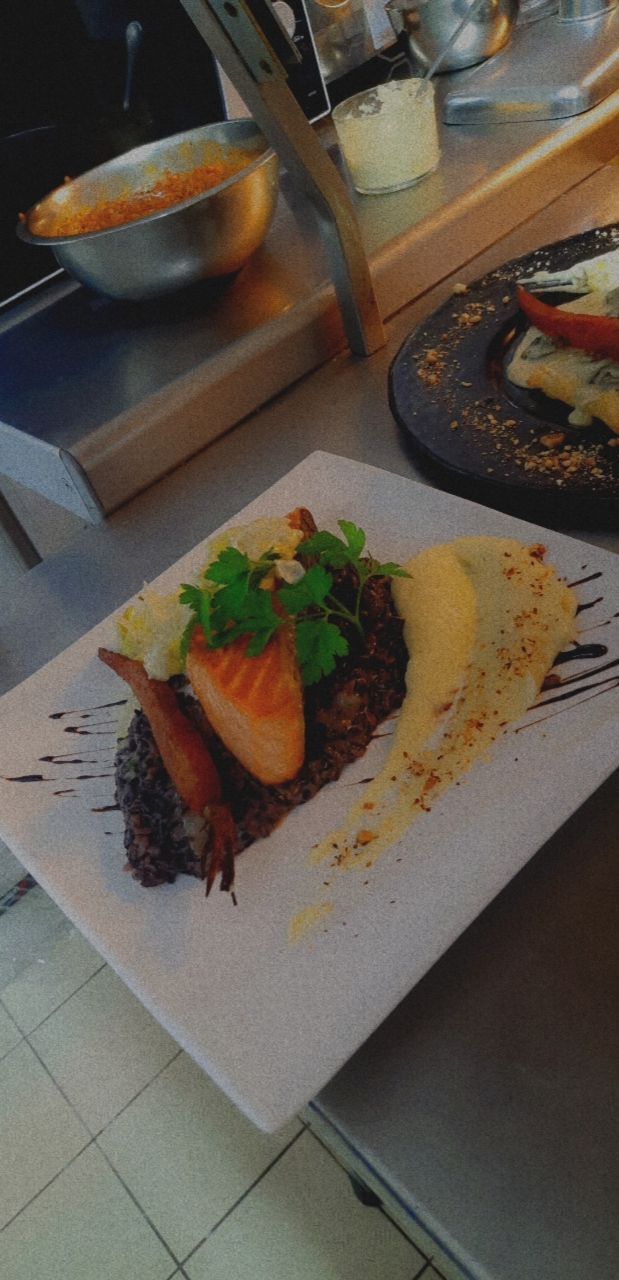 Pavé de saumon et son risotto vénéré 