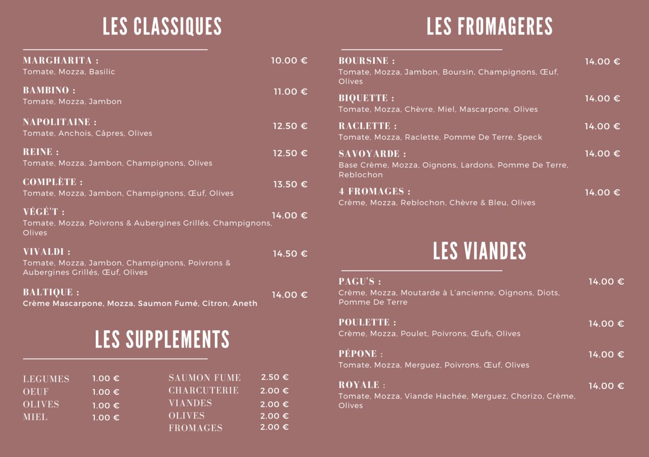 Pizza à emporter