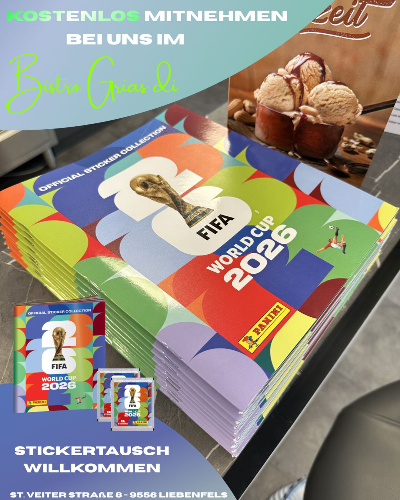 GRATIS PANINI STICKER ALBUM MITNEHMEN