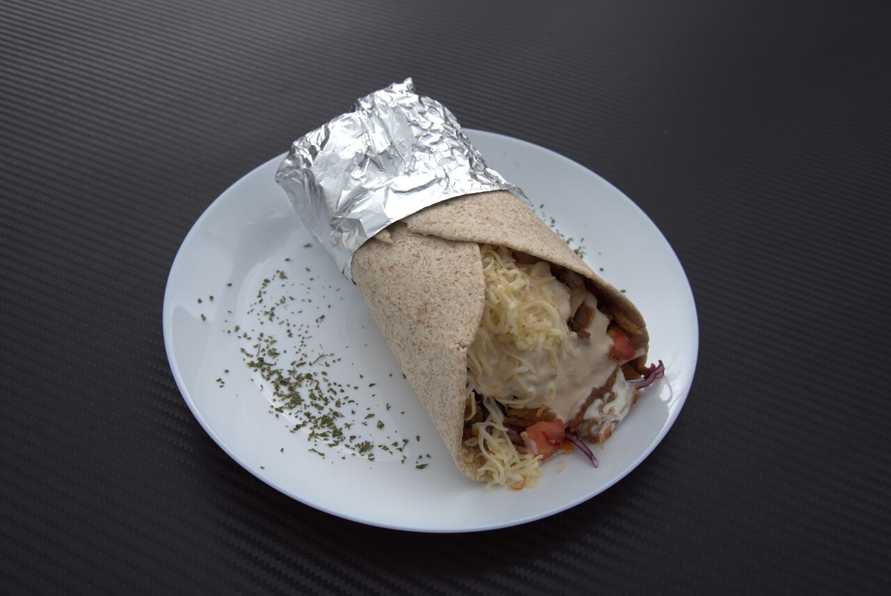 Teljes kiőrlésű gyros tortilla, akár menüben is.