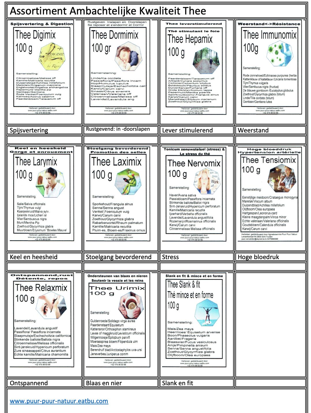 Assortiment Ambachtelijke Kwaliteit Thee ( deel 2)
