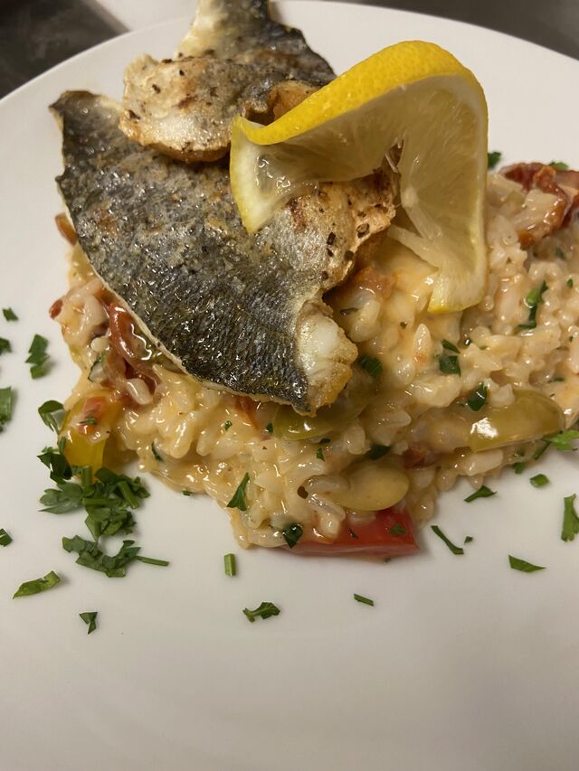 Dorade auf Zitronenrisotto