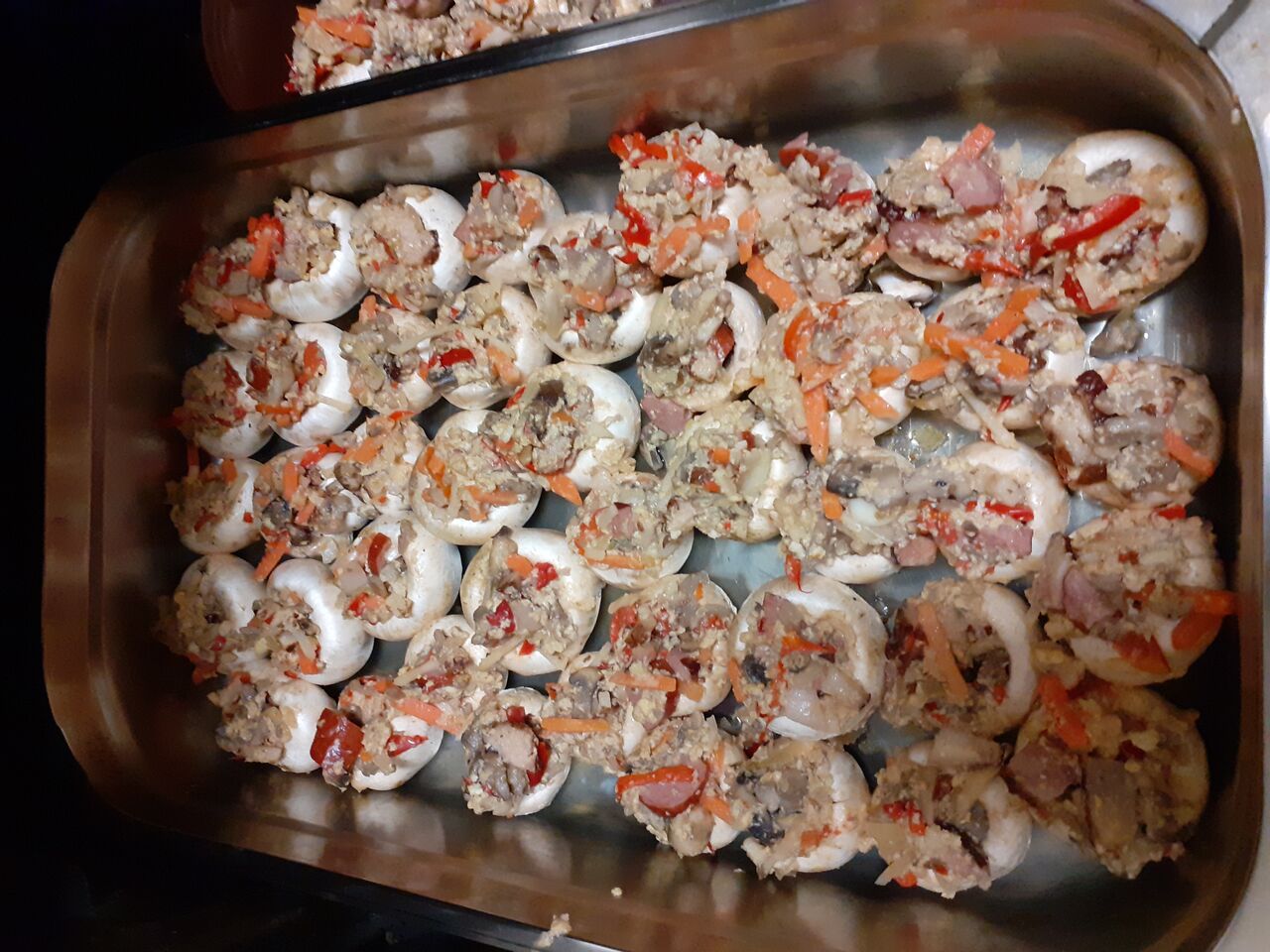 Plněné zapékané žampiony