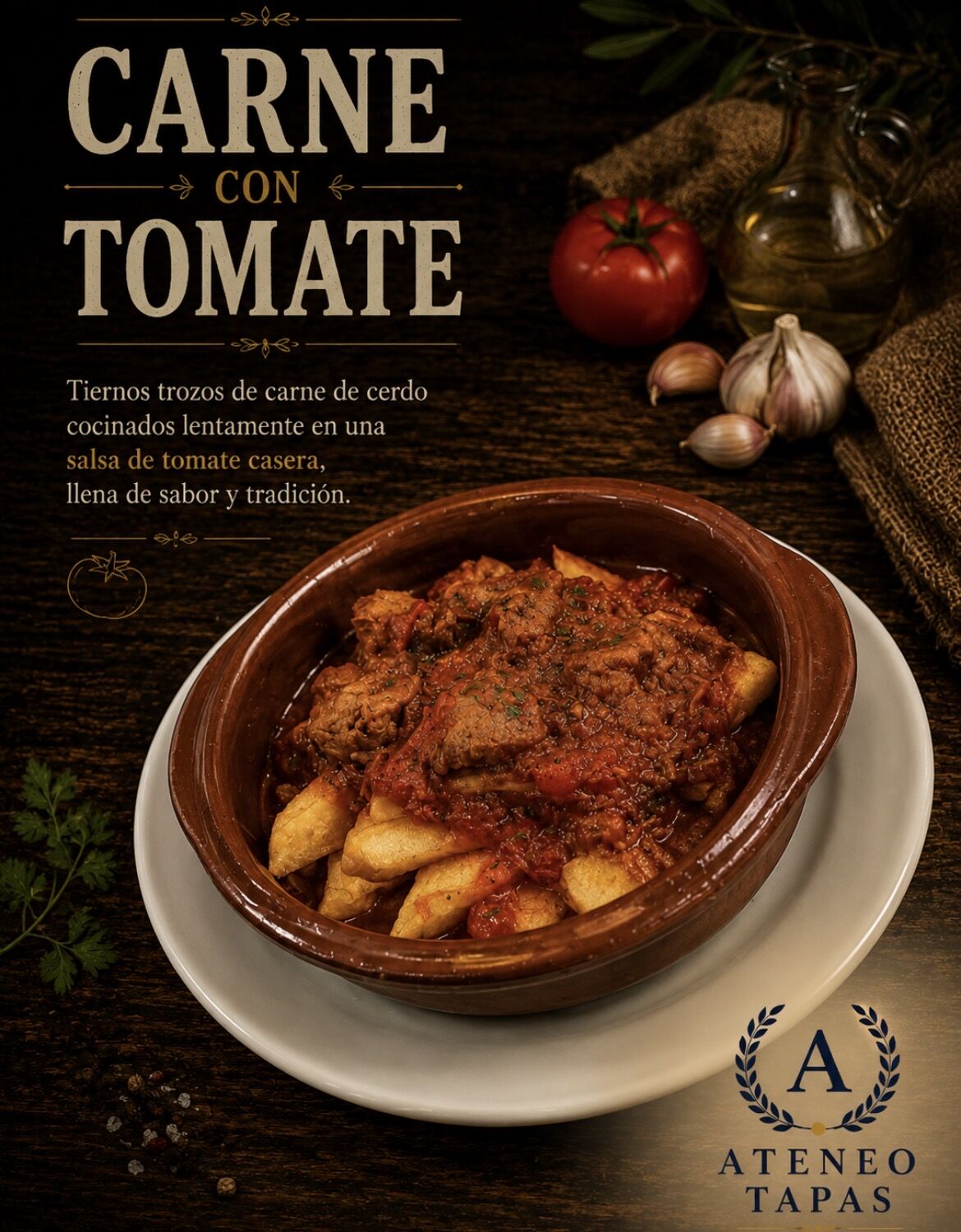 Tapa Carne con tomate 