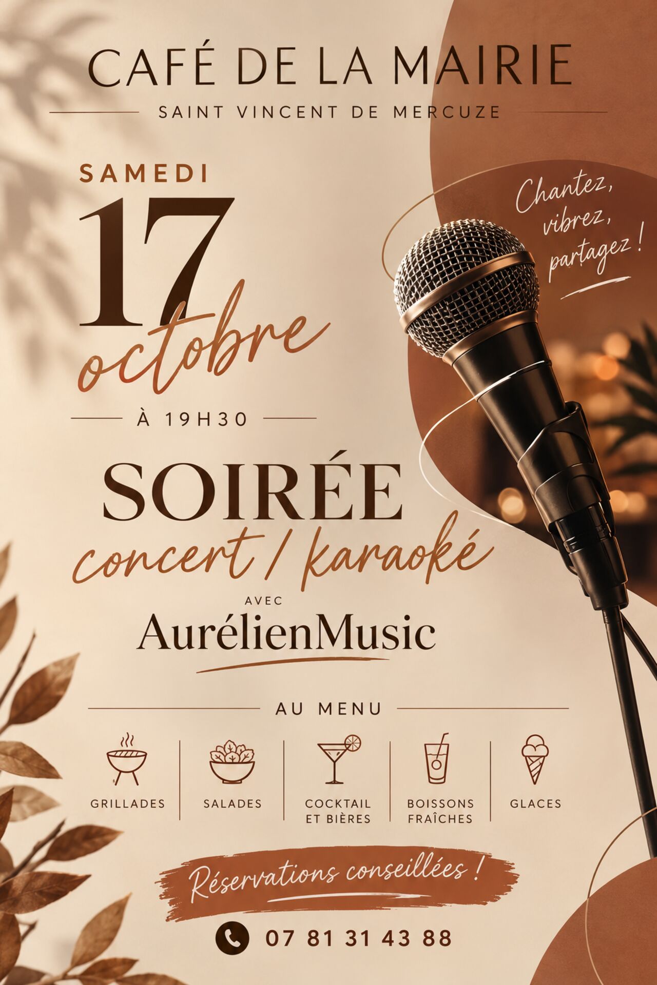 SOIRÉE CONCERT - KARAOKÉ « AurélienMusic » 🧸