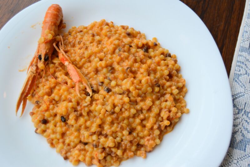 Fregula alla crema di scampi