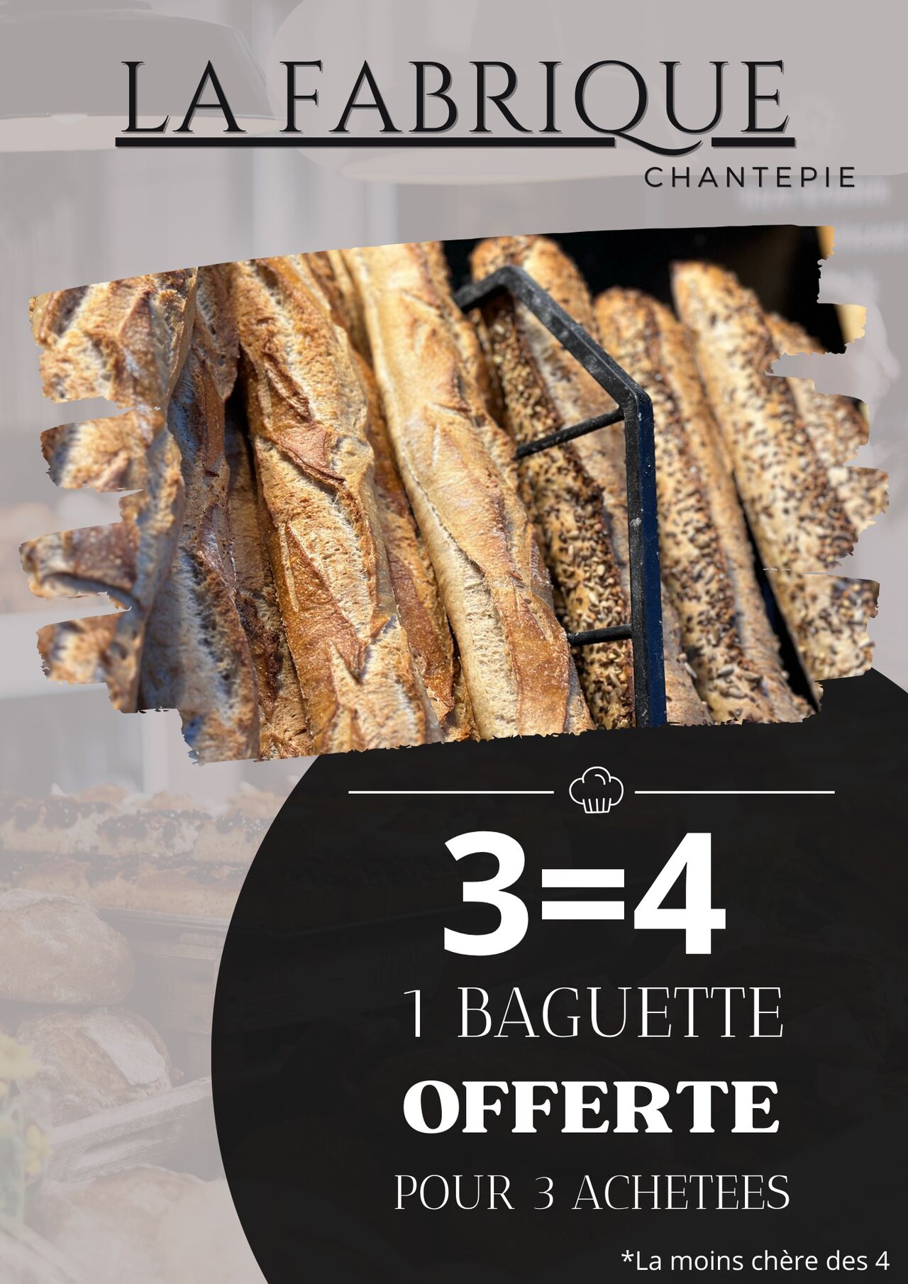 3=4 sur toutes les baguettes