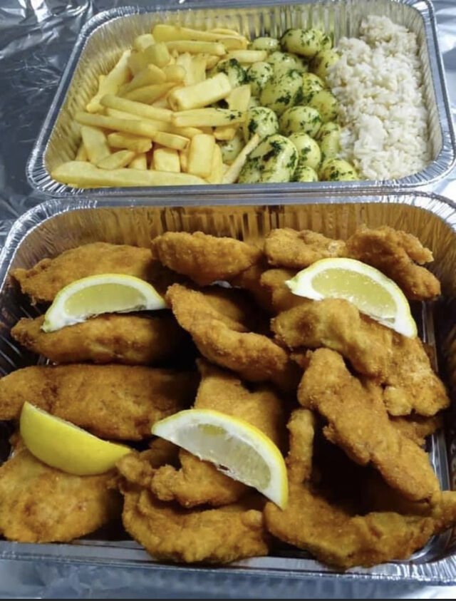 Schnitzelplatte für 4 Pers.