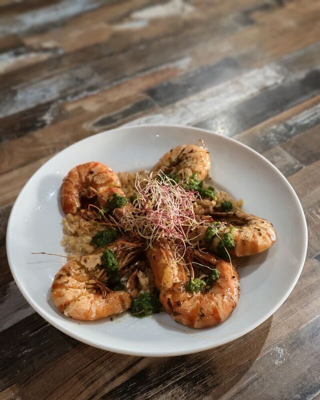 Risotto de petit épeautre aux gambas 