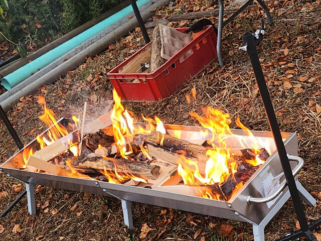 préparation feu de bois