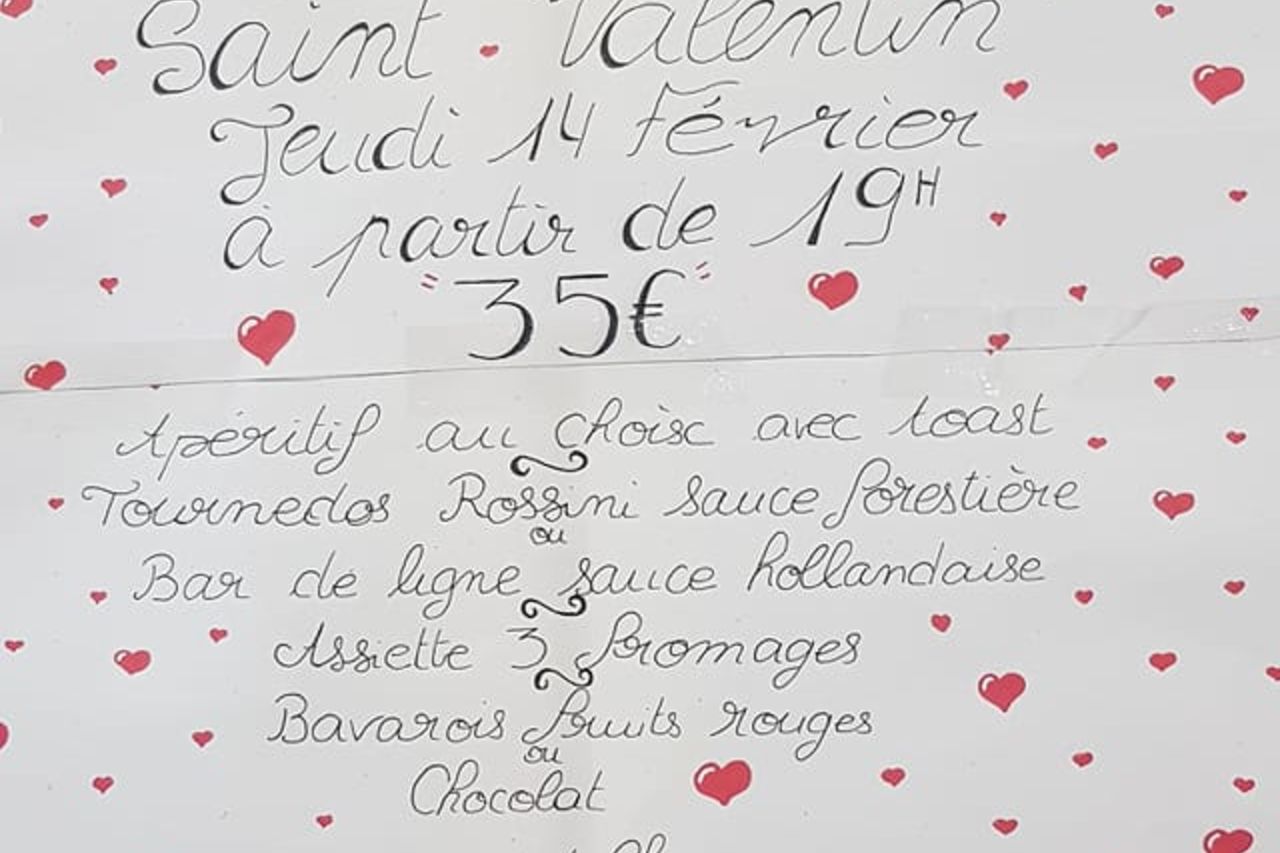 repas Saint Valentin