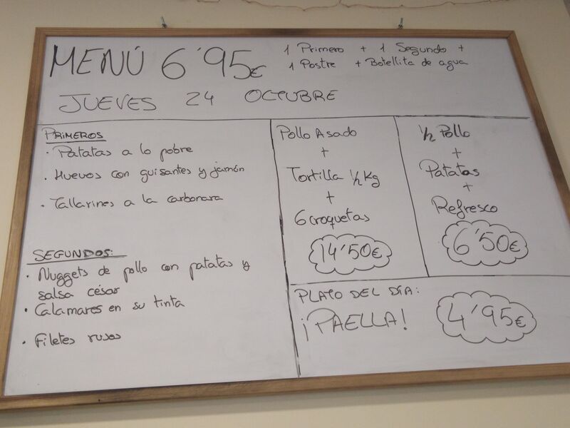 Menú 24 de Octubre y día de la paella