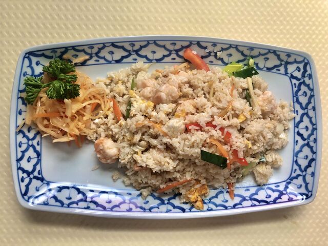 Mittagstisch: M-4. Bratreis mit Garnelen