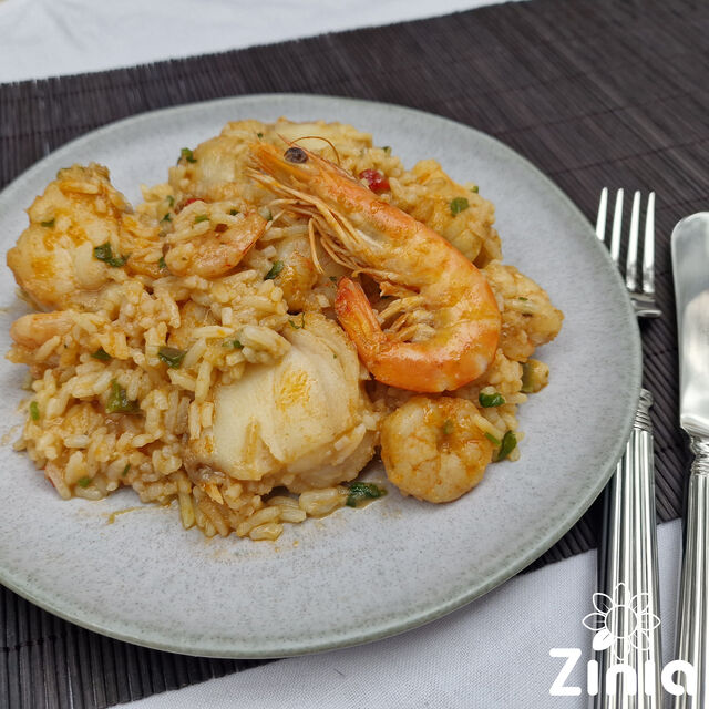 ARROZ DE TAMBORIL COM GAMBAS