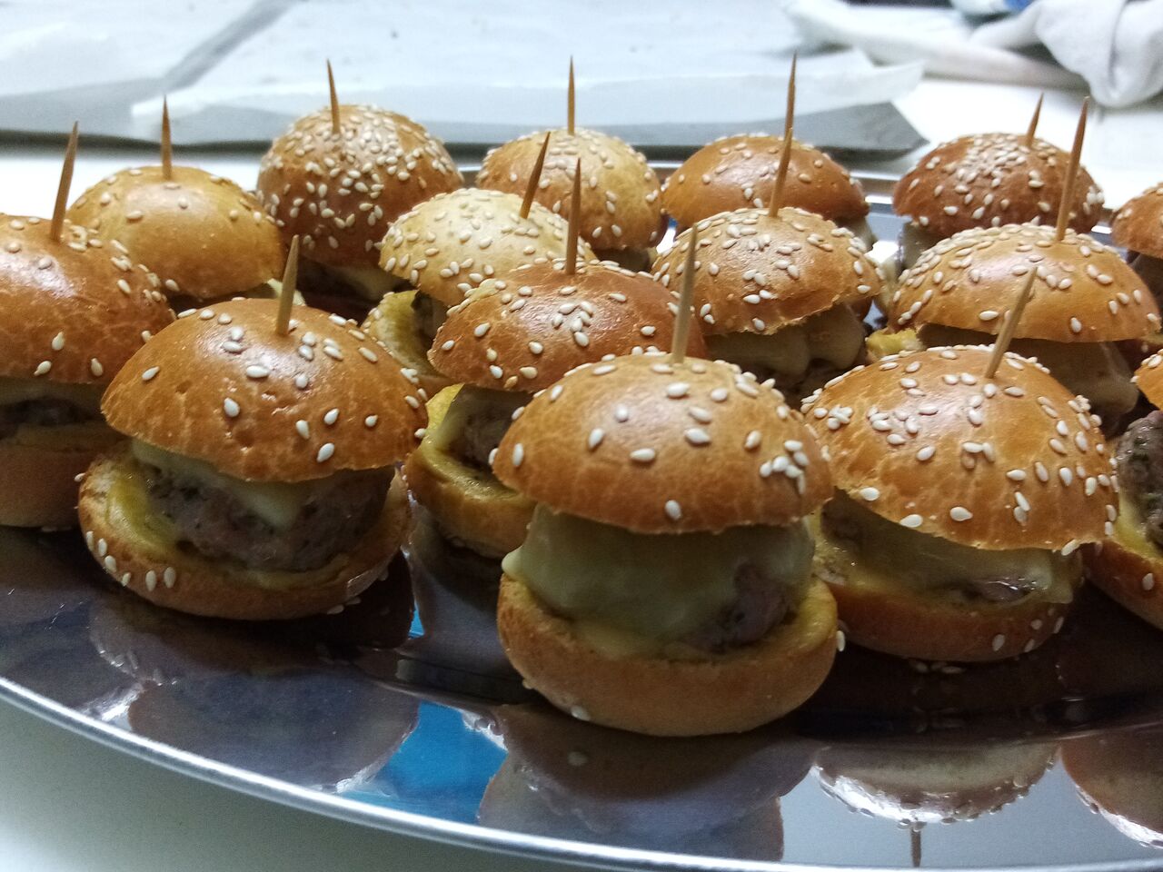 mini burger buffet dinatoire chaud mini steak maison