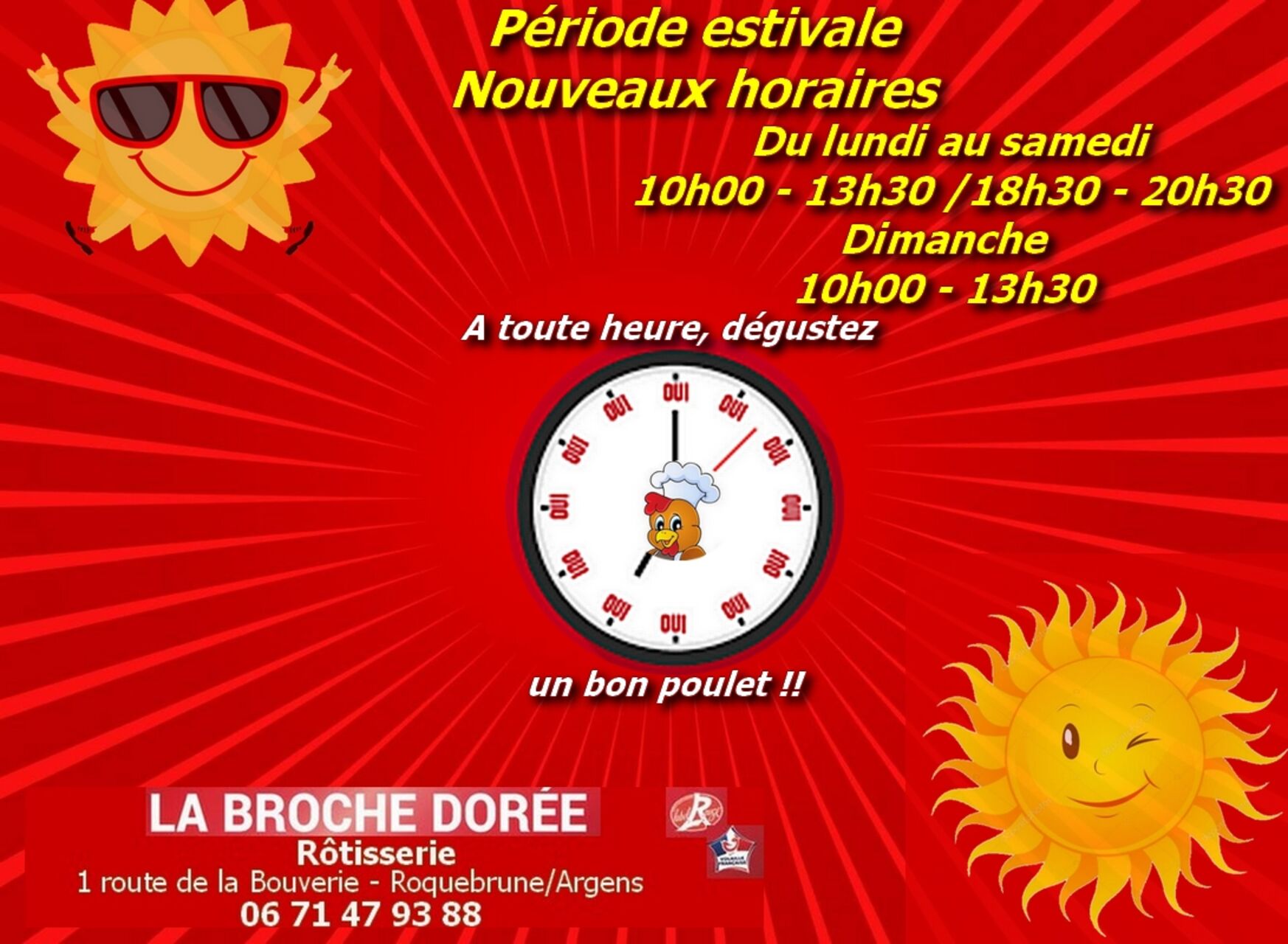 HORAIRES ETE 2025