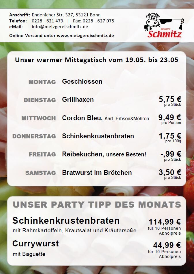 Unser Mittagstisch für diese Woche: