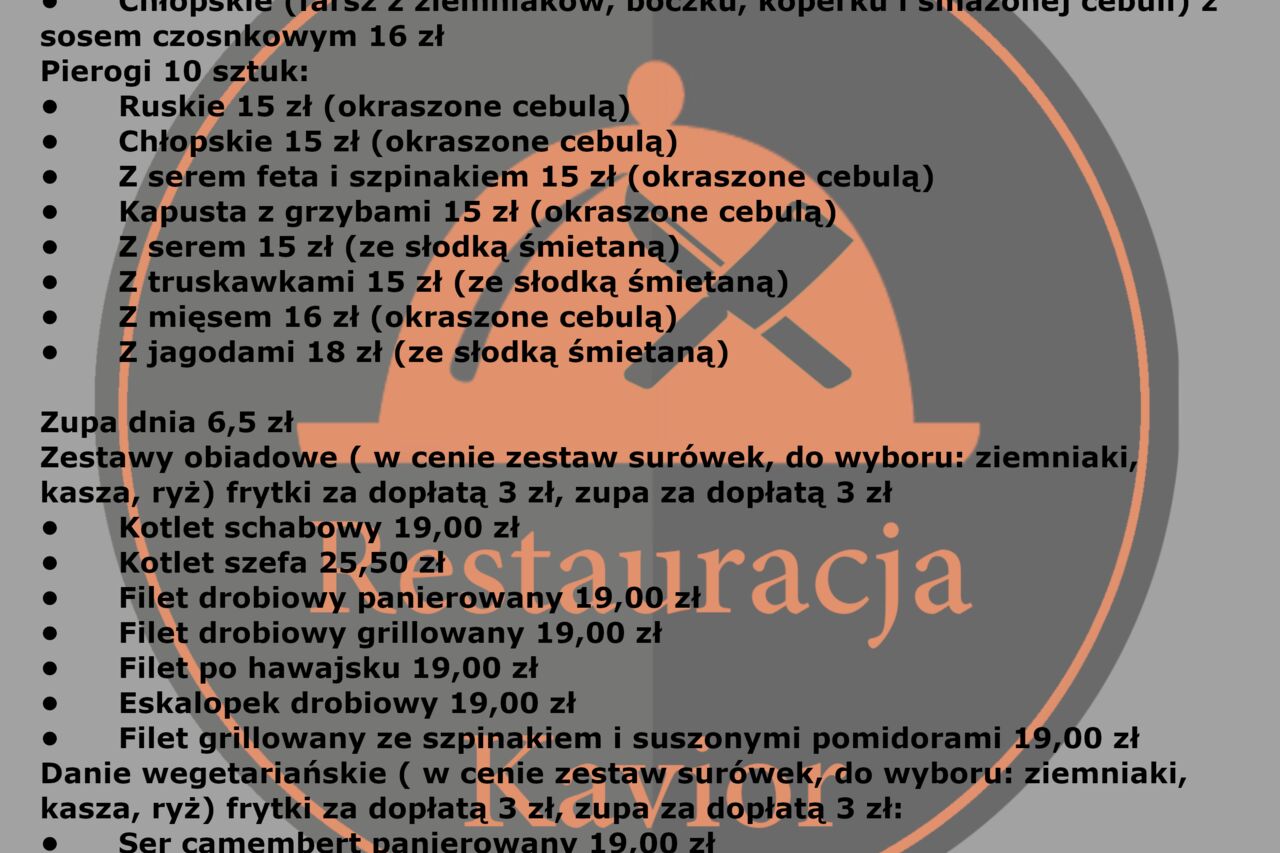 Menu wywozów
