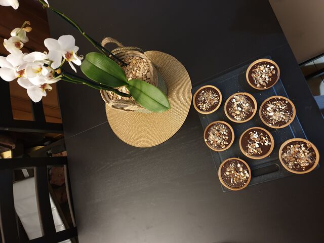 Tartes chocolat aux éclats d'amandes caramélisées