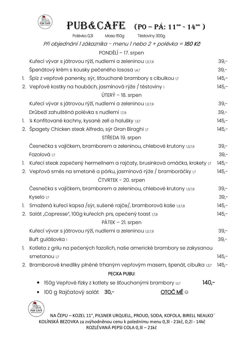 DENNÍ MENU od 17. SRPEN