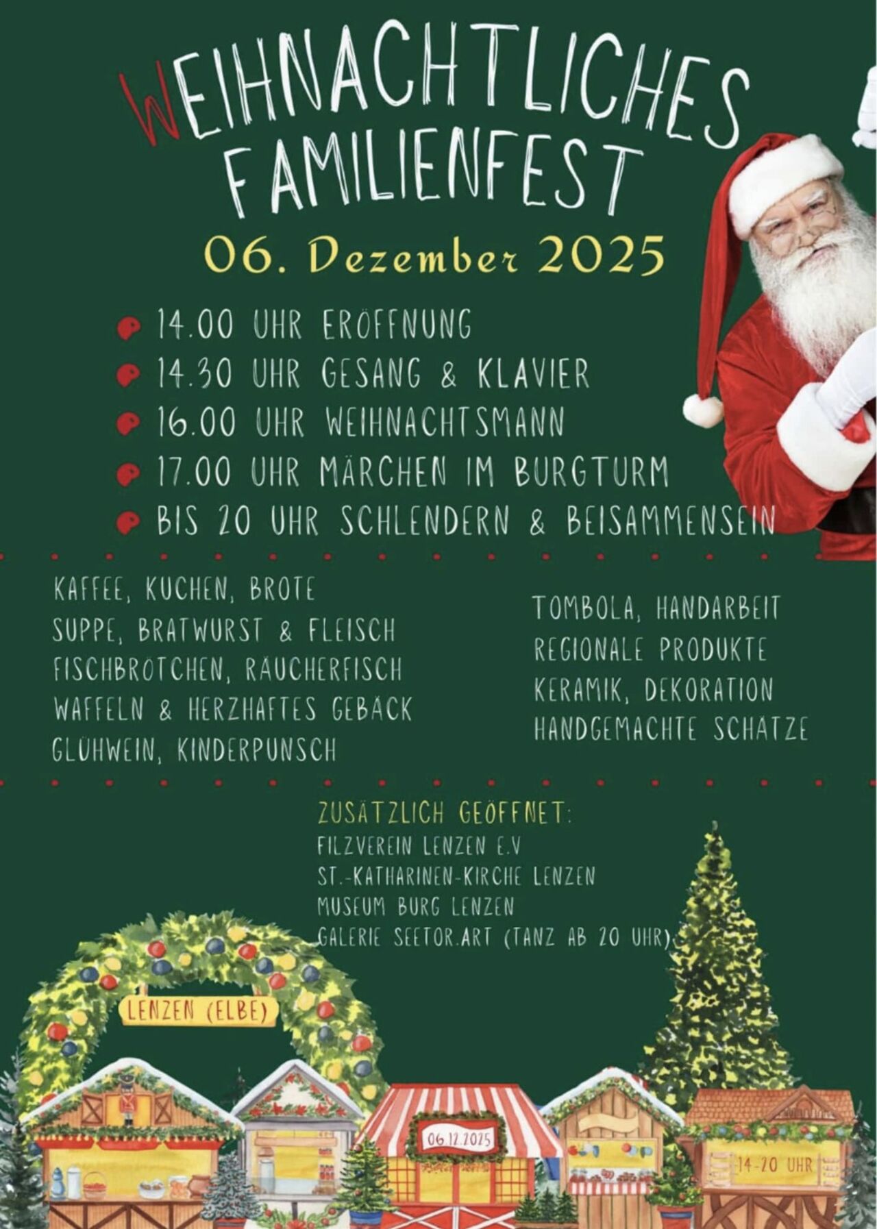 06.12.2025 - weihnachtliches Familienfest Lenzen - wir sind auch dabei