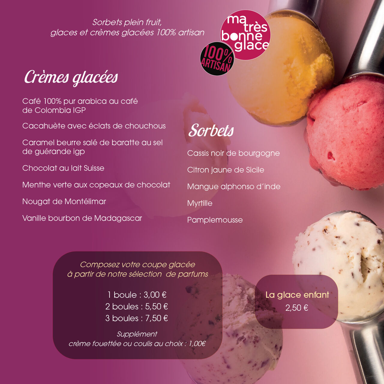 Nos glaces artisanales