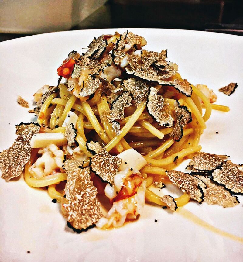 Tagliolino gamberi e tartufo