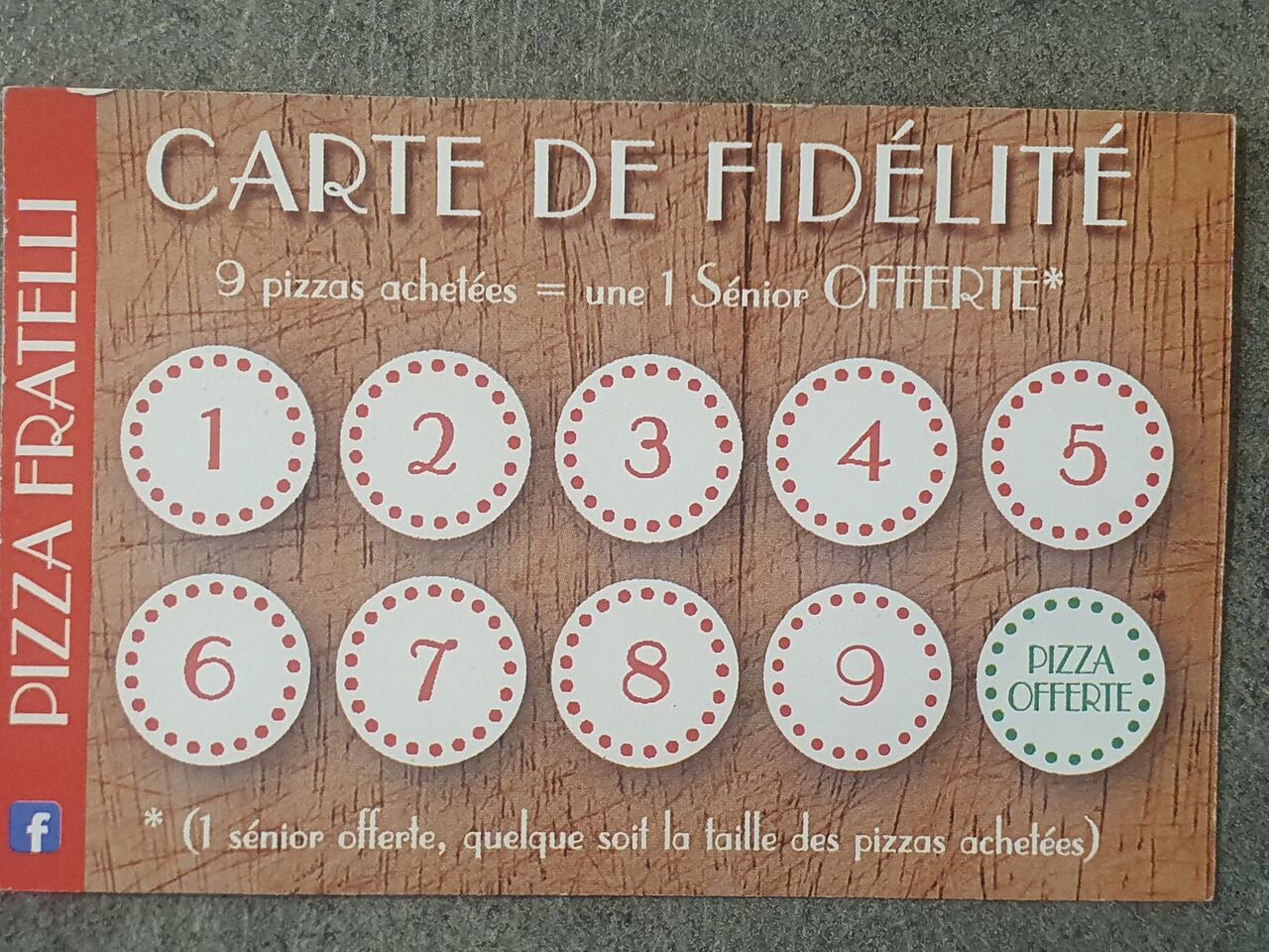 Notre carte de fidélité